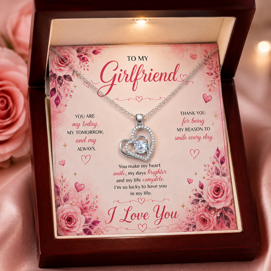 Eternal Love Necklace | Double Heart Necklace | Romantic Gift for Girlfriend