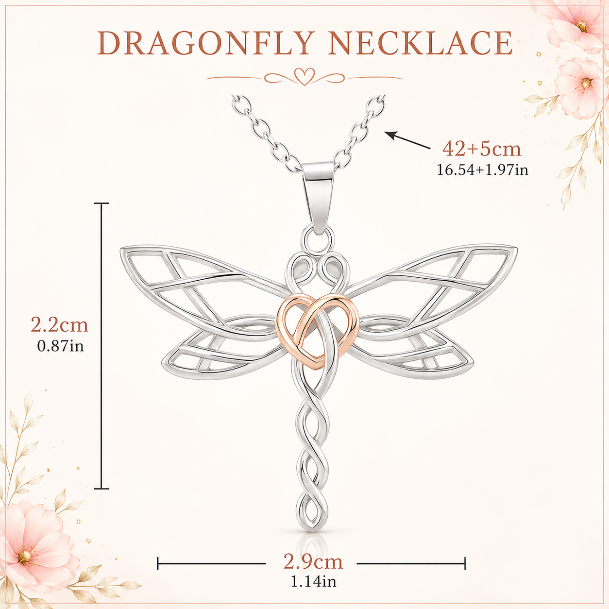 Let Them Dragonfly Necklace | Inspirational Gift for Her