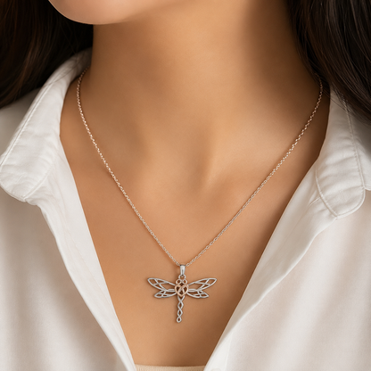 Let Them Dragonfly Necklace | Inspirational Gift for Her
