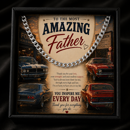 Classic Car Gift for Dad – Cuban Chain Necklace | To The Most Amazing Father
