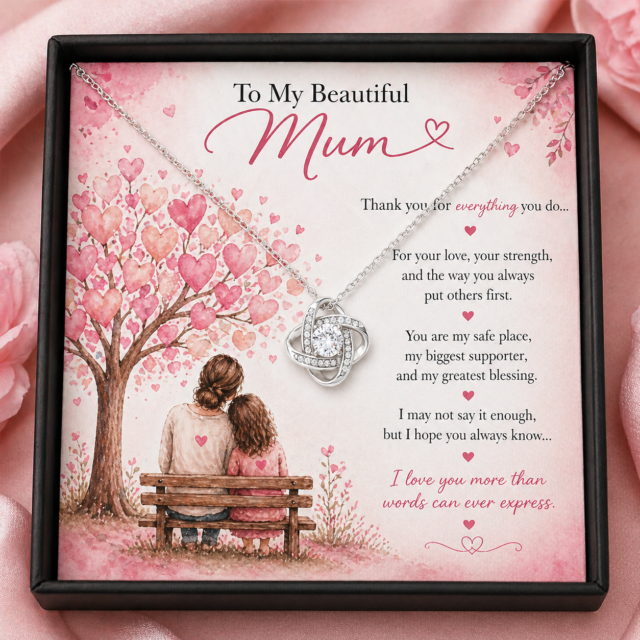 To My Beautiful Mum – Love Knot Necklace Gift | Meaningful Gift for Mum | Cherished Moments
