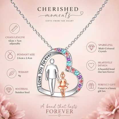 To My Daughter Necklace From Dad | I Love You Forever Heart Necklace | Daughter Gift