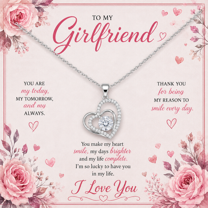 Eternal Love Necklace | Double Heart Necklace | Romantic Gift for Girlfriend