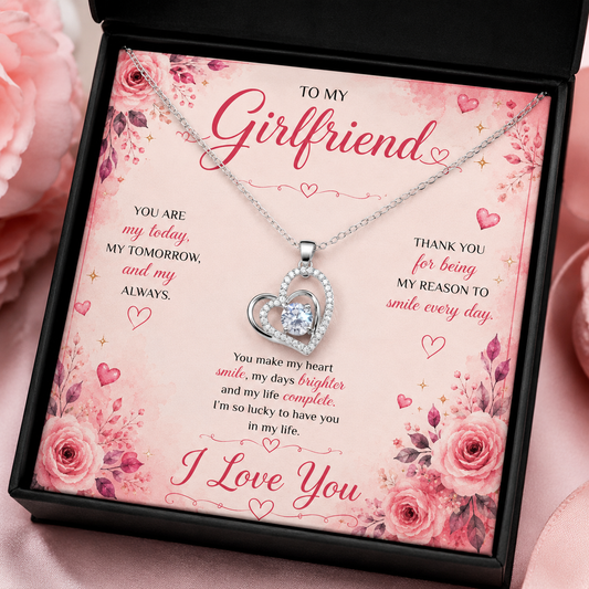 Eternal Love Necklace | Double Heart Necklace | Romantic Gift for Girlfriend