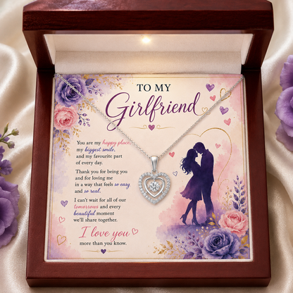 To My Girlfriend Necklace | Heart of Love Necklace | Romantic Gift for Her