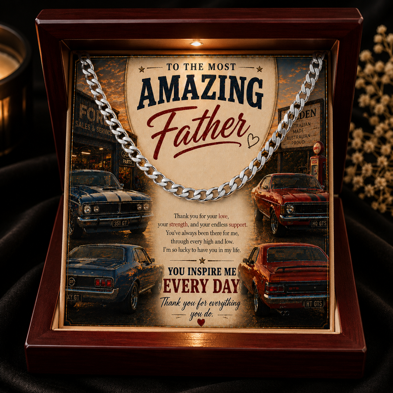 Classic Car Gift for Dad – Cuban Chain Necklace | To The Most Amazing Father